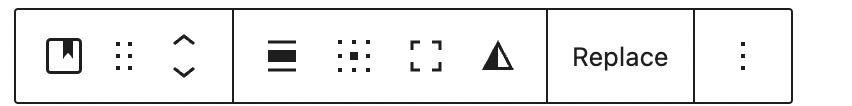 Image showing the block toolbar for the block