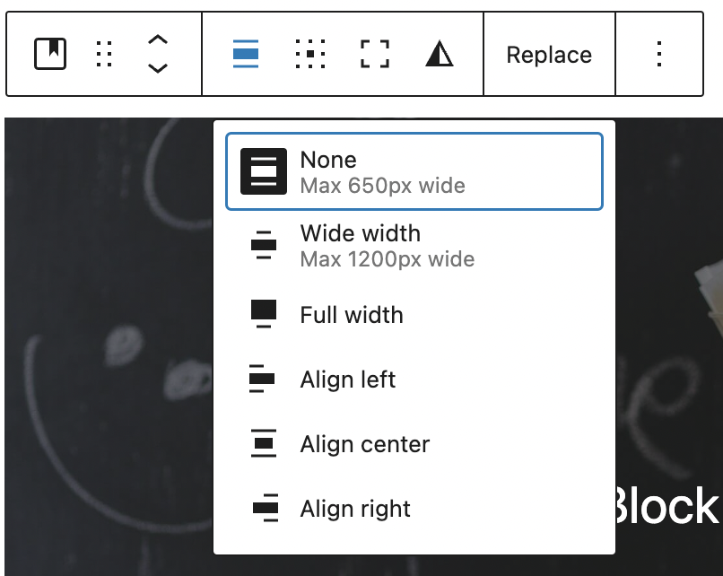 Changing the alignment of the Cover block