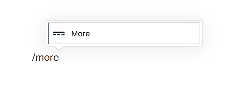 Adding More Block by typing /more