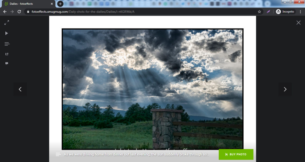Screenshot of SmugMug