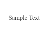 The strikethrough option adds a horizontal line across the selected text.