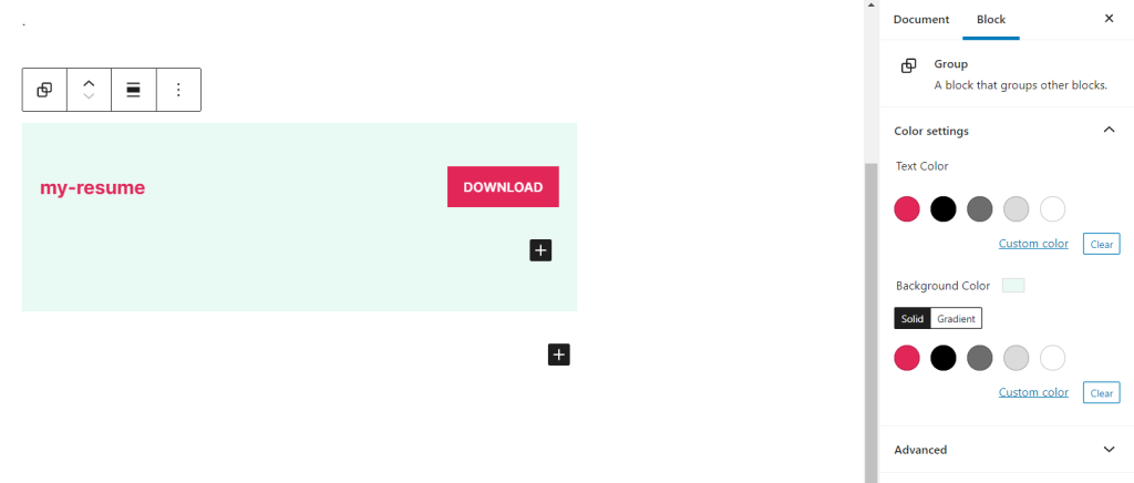 Adding background color to the File Block group
