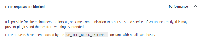 Message: HTTP requests are blocked