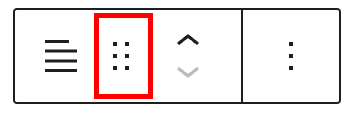 Drag icon in the Content block