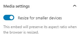 Media settings turned on in the SoundCloud block