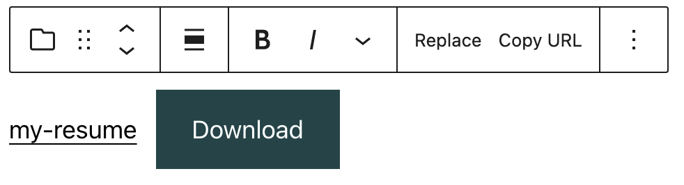 Rich Text controls in the File Block
