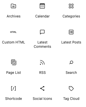 Widget blocks