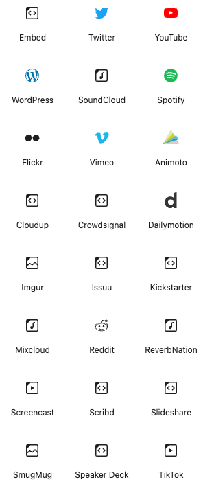 Embed blocks
