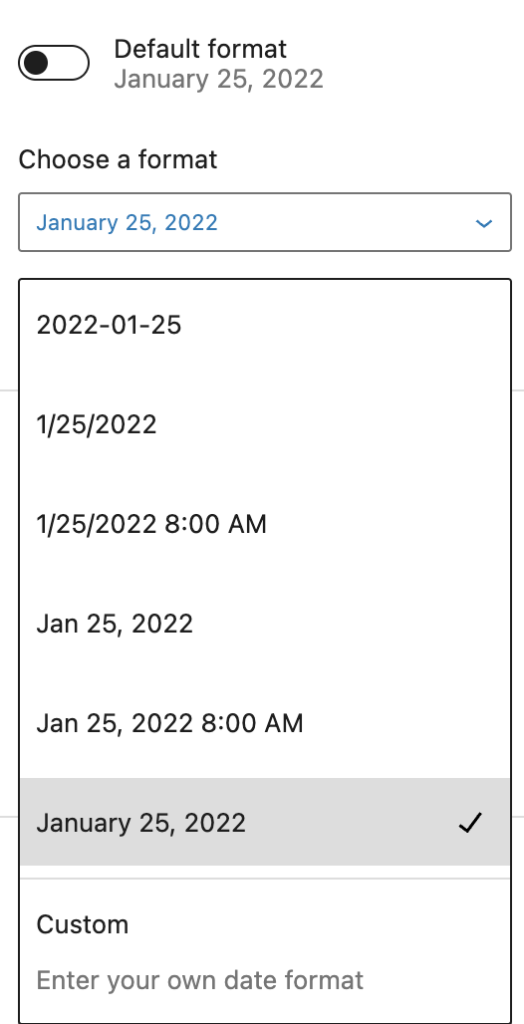 Changing the Default date format in the Comment Date block