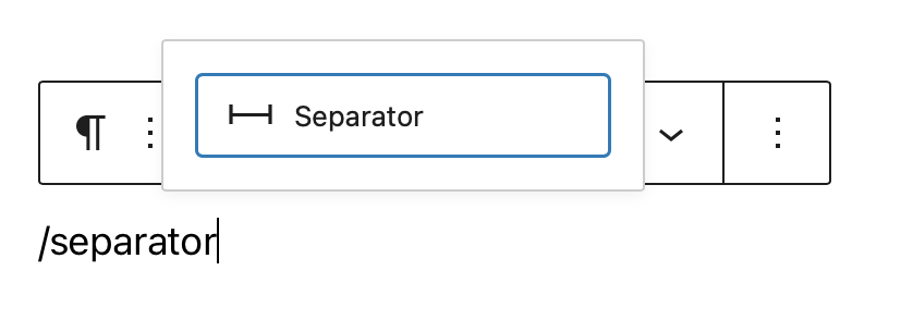 How to quickly add a separator block