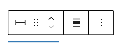 Block toolbar in the Separator block