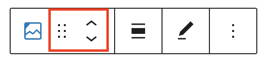 Block moving tools in the Imgur Embed block