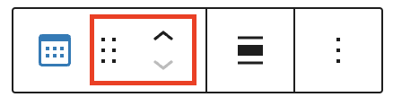 Block moving tools in the Calendar block