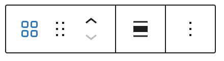 Block toolbar in the Categories List block