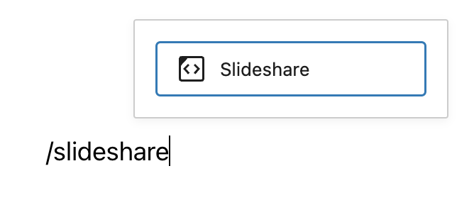 Adding a block via the “Slash” command from an empty row
