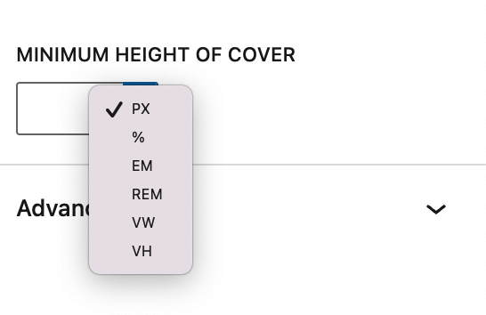 Image showing the various minimum height options.