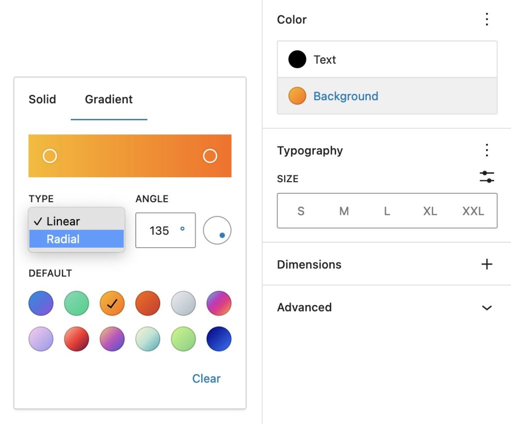 Gradient type