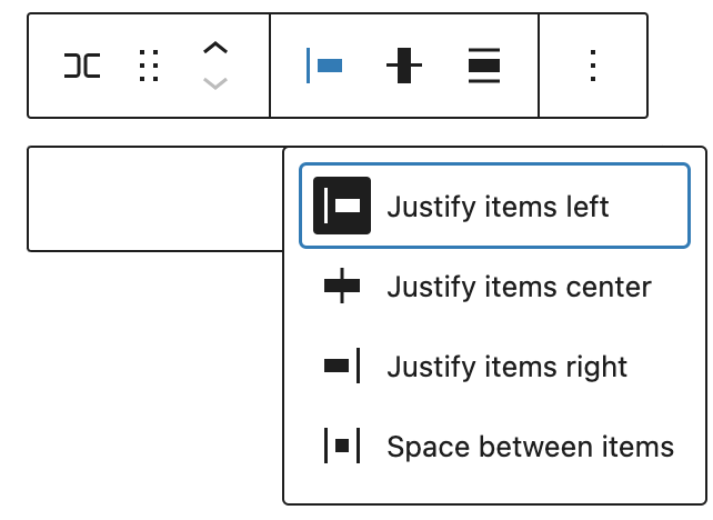 Change items justification in the row block