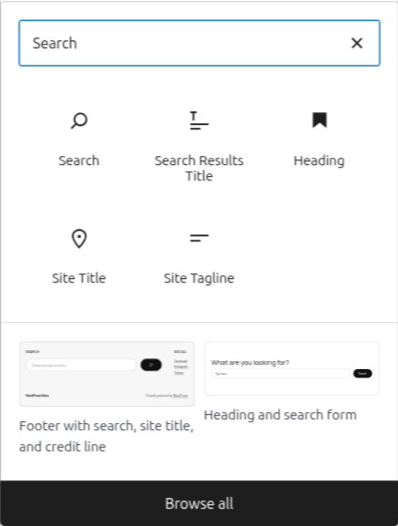 Searching the "Search Results Title" in the block