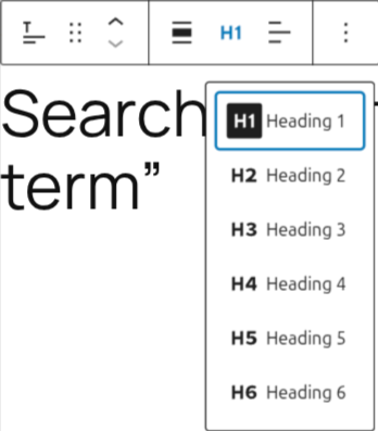 Change heading in the search results title block