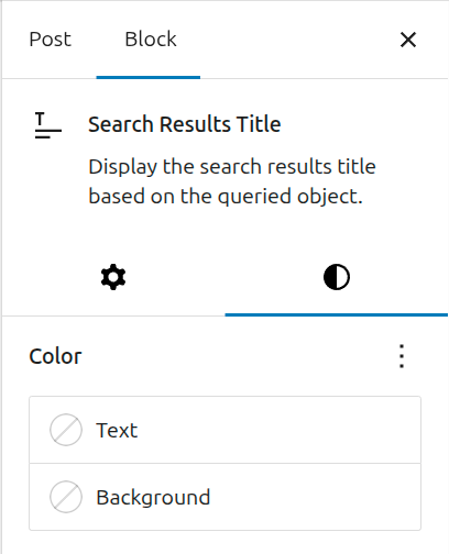 Color settings panel with options for text and background color