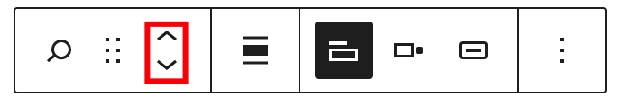 Move arrows on the search block toolbar
