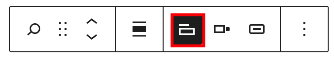 Toggle search button on the search block toolbar