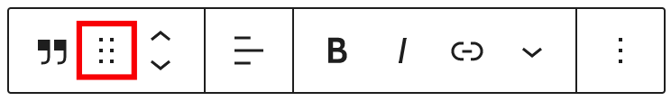 Drag and drop tool for the Quote block