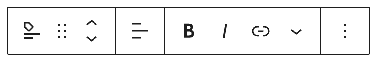 Tags block toolbar