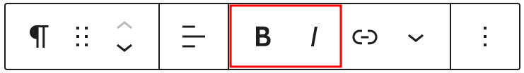 The bold and italics options