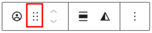 The drag icon on the avatar block toolbar