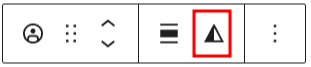 The duotone filter on the avatar block toolbar