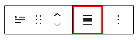 Block toolbar with align options.