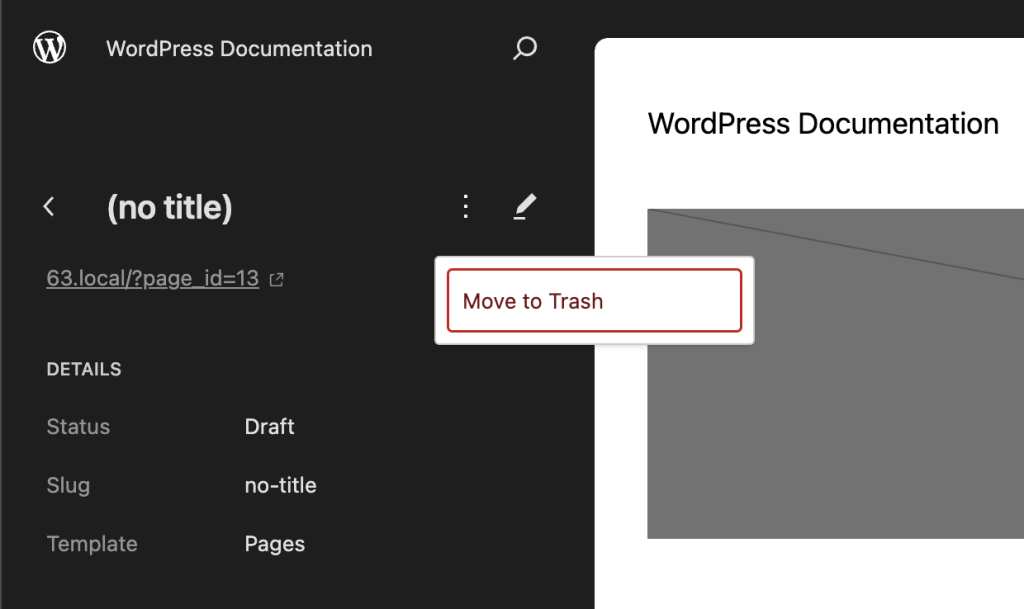 The "Move to Trash" button.