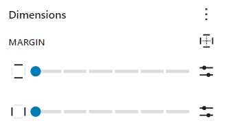 Image of the padding dimension settings.