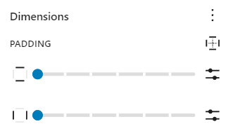 Image of the padding dimension settings.