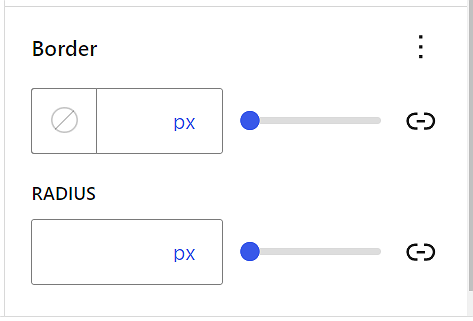 Border settings for the buttons block