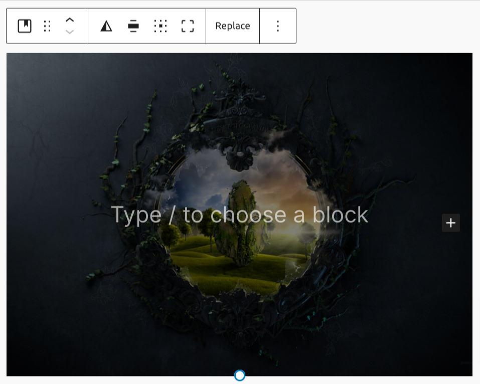 Add text over image placeholder