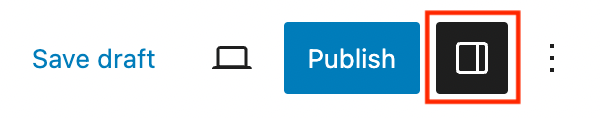Block settings panel