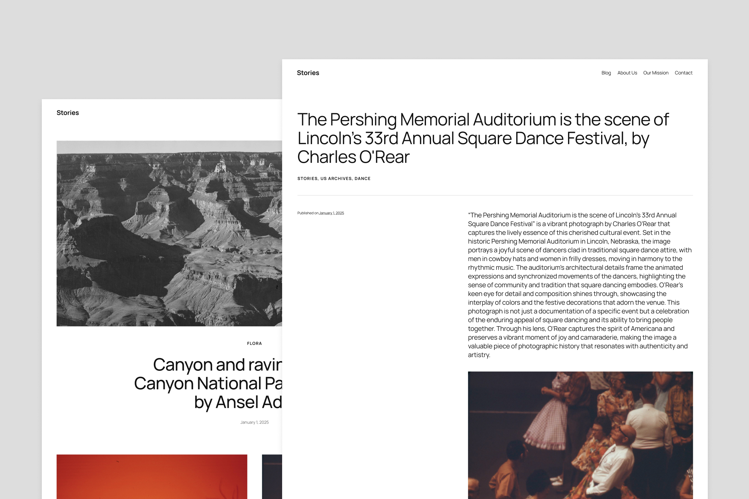 Preview of the "Single offset post without featured image" template in Twenty Twenty-Five.