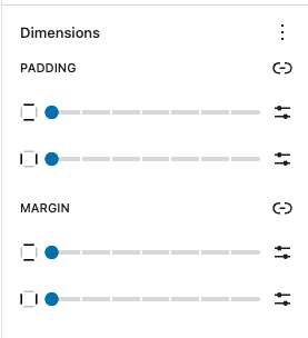 Dimension settings